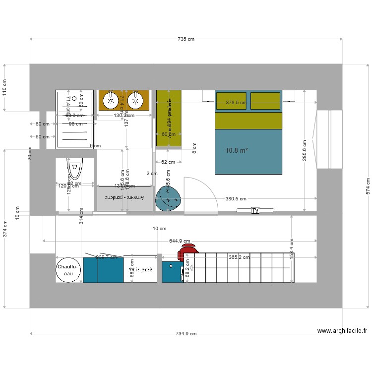 suite parentale. Plan de 0 pièce et 0 m2