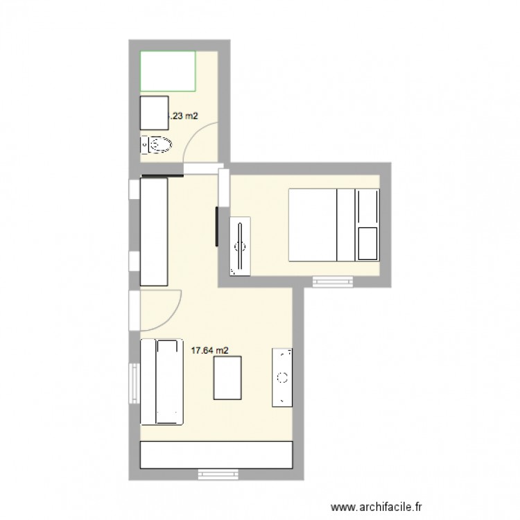 appart 30 m2 2. Plan de 0 pièce et 0 m2