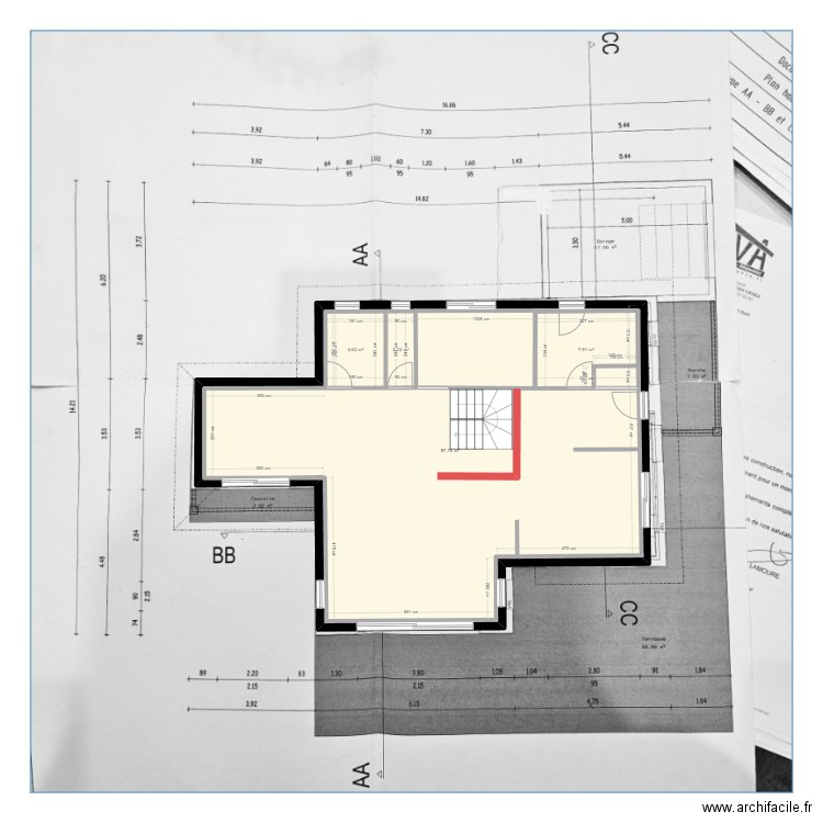 RDC TARNOS Chemin Lavigne. Plan de 4 pièces et 122 m2