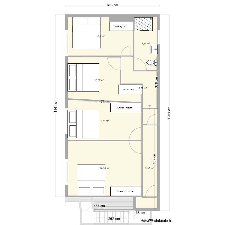 MAISON VN  MO MEUB. Plan de 11 pièces et 121 m2