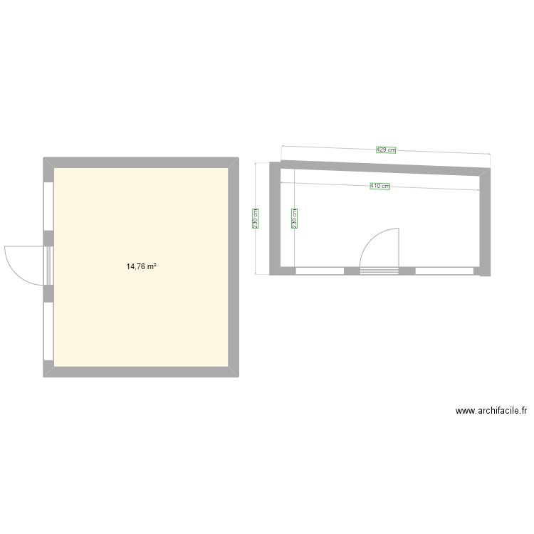 abris garage - Plan 1 pièce 15 m2 dessiné par rv53