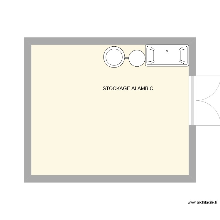 ALAMBIC. Plan de 1 pièce et 27 m2