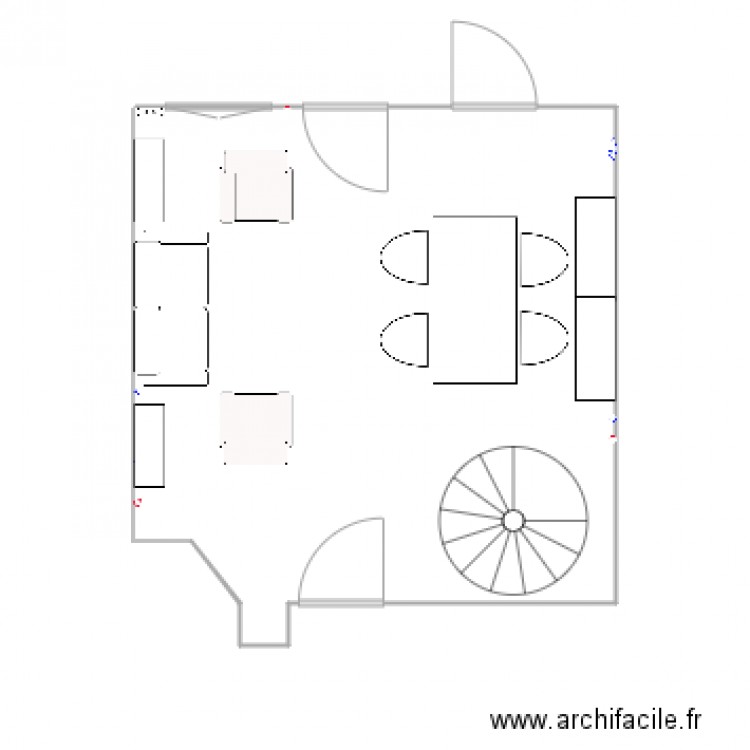 salon table rect. Plan de 0 pièce et 0 m2