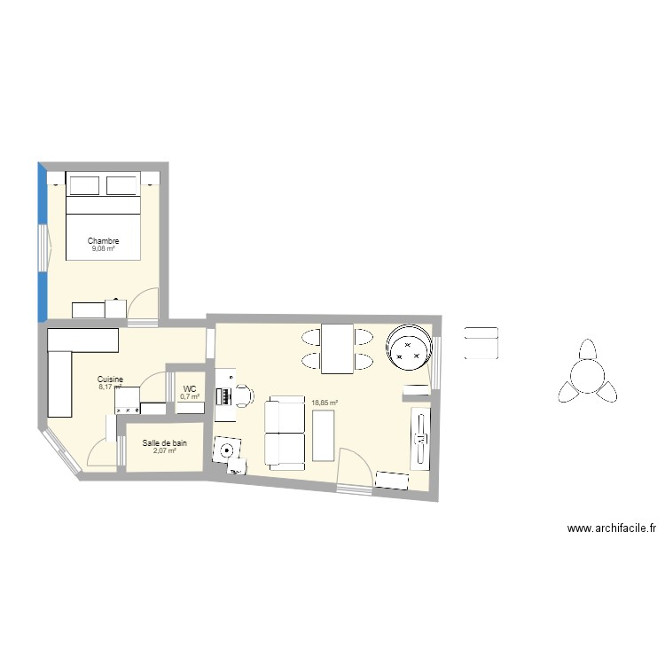 Maison Bouaye. Plan de 0 pièce et 0 m2