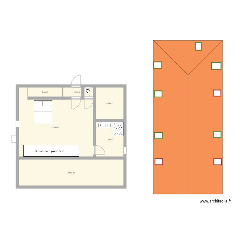 toiture. Plan de 0 pièce et 0 m2