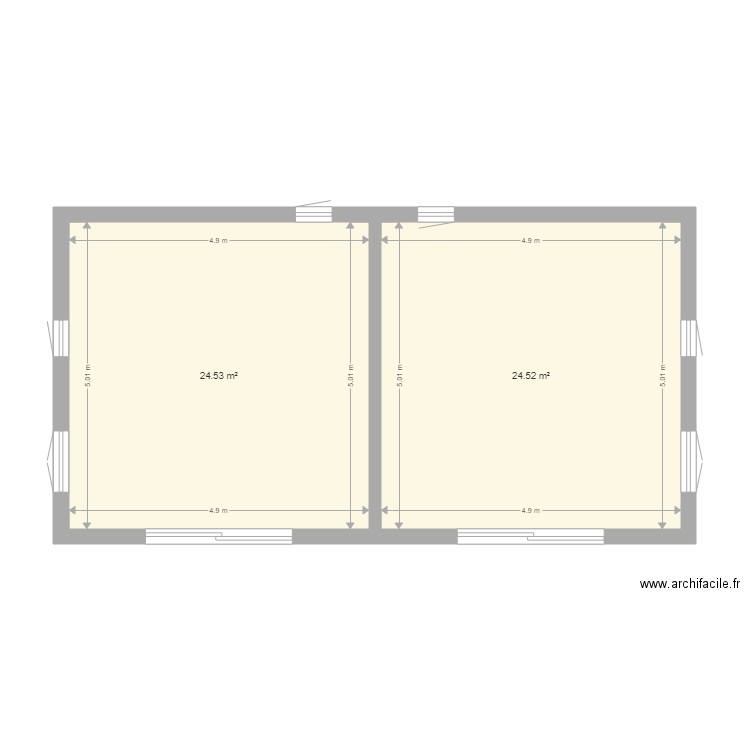 vierge 50m2. Plan de 0 pièce et 0 m2