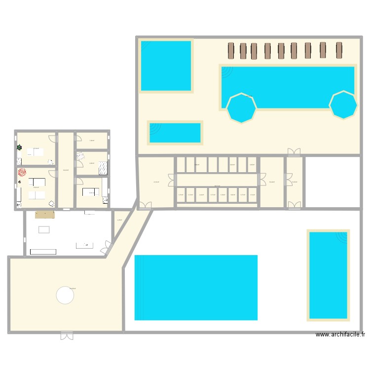 chef-d'oeuvre. Plan de 24 pièces et 652 m2