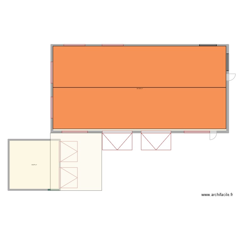 PLAN2. Plan de 2 pièces et 235 m2