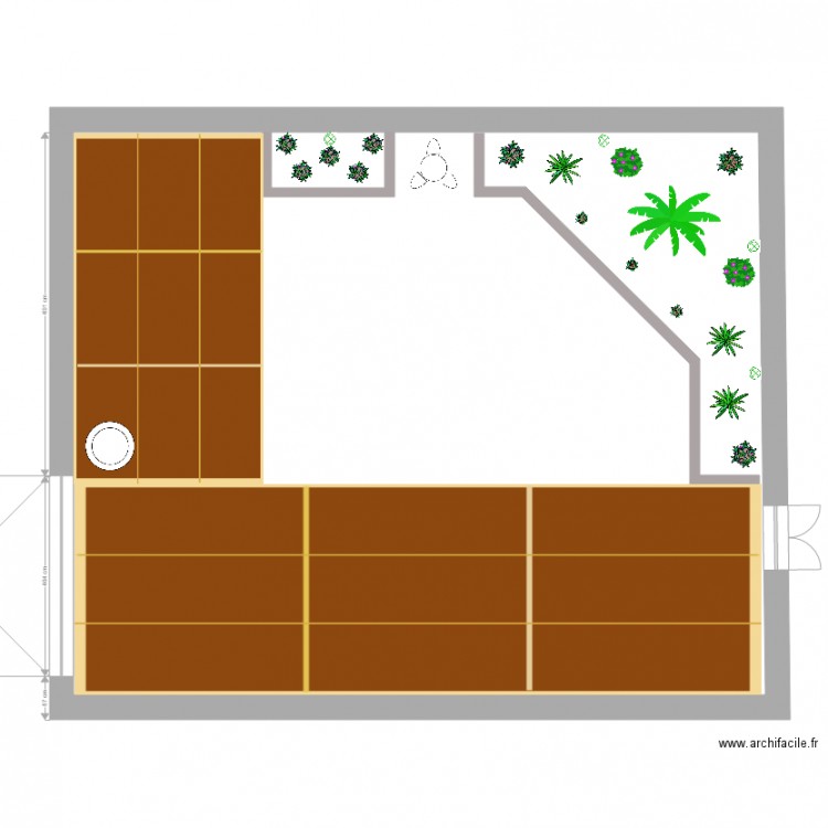 Cour pavée. Plan de 0 pièce et 0 m2