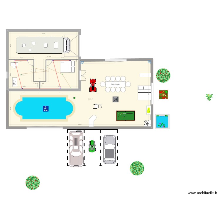 maison ee. Plan de 3 pièces et 213 m2