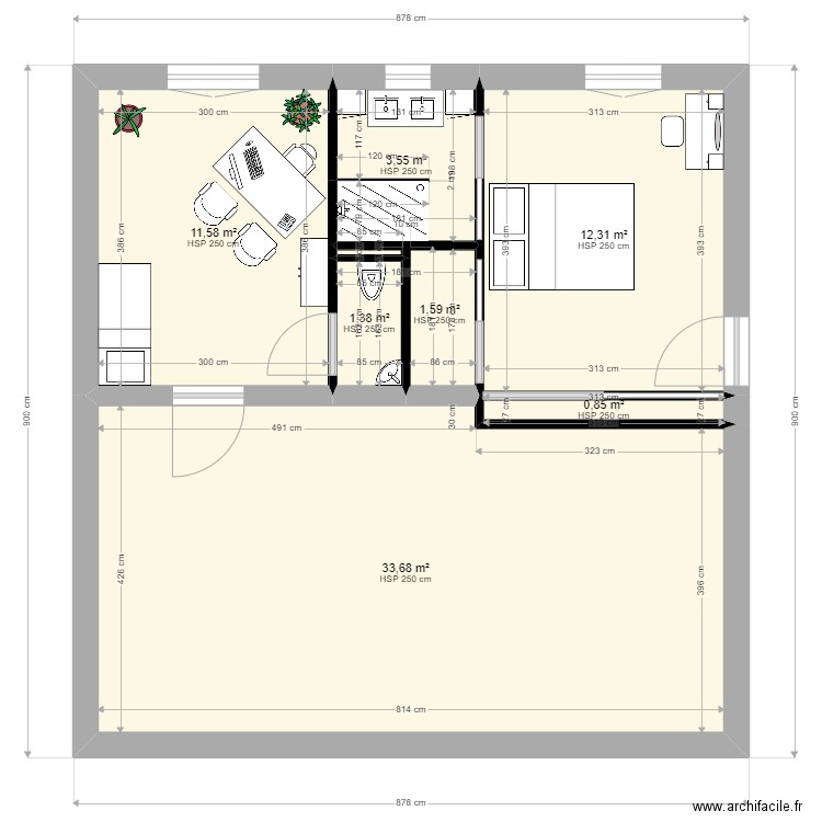 chambre parent. Plan de 0 pièce et 0 m2