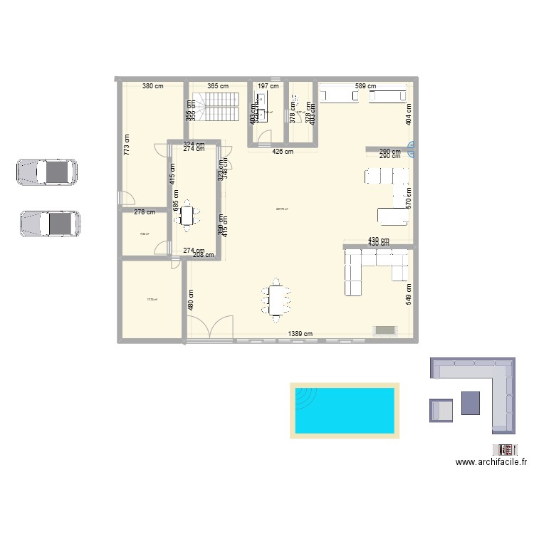 villa souissi 2. Plan de 5 pièces et 266 m2