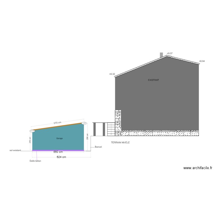 PLAN FACADE SUD EST. Plan de 0 pièce et 0 m2