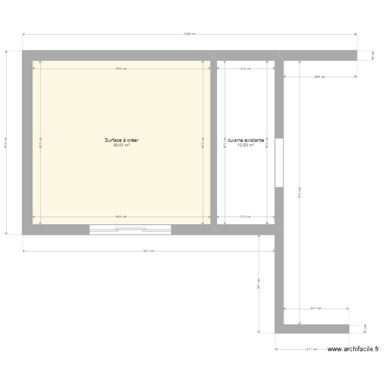 Dominique à créer VS - Plan 2 pièces 52 m2 dessiné par jose...