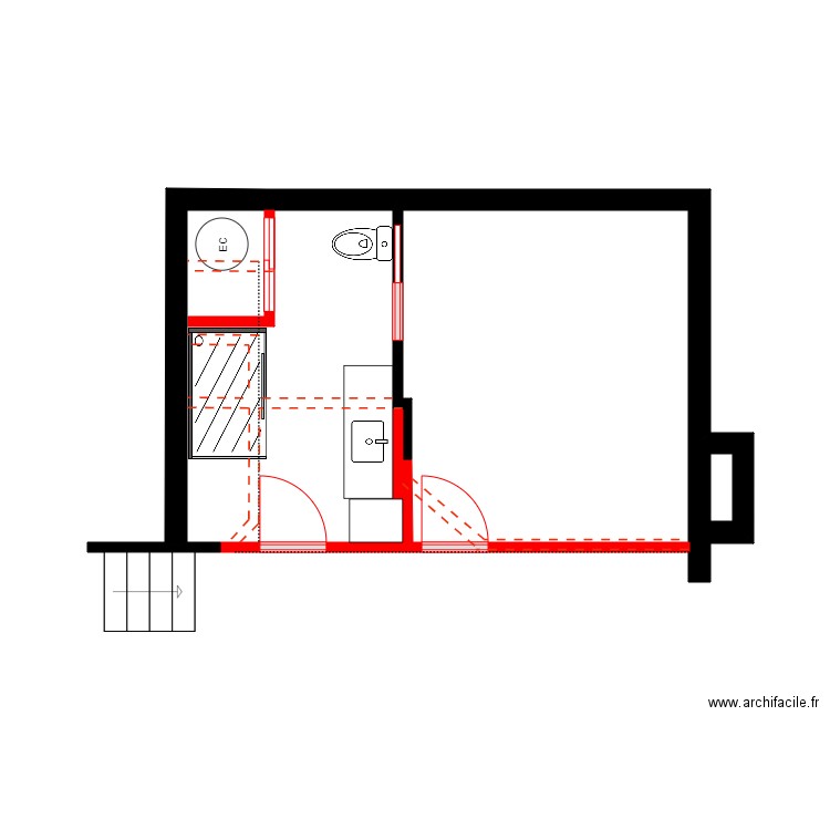 Giguère 3. Plan de 2 pièces et 9 m2