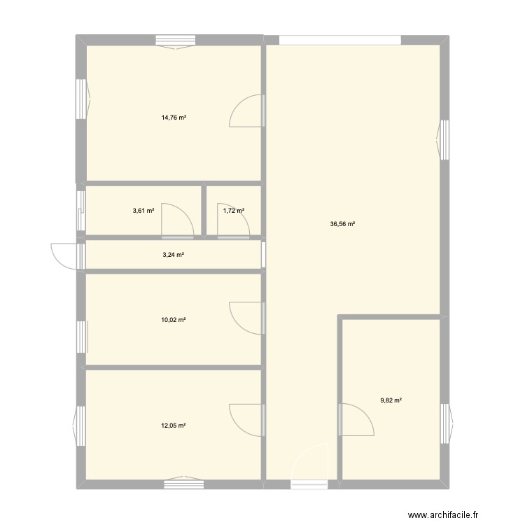 djamila miami. Plan de 8 pièces et 92 m2