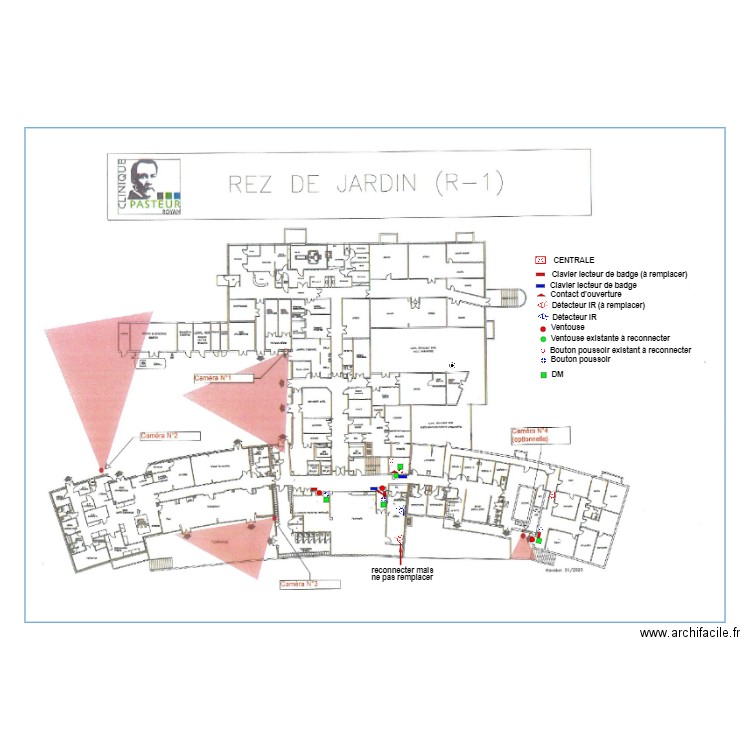 Alarme clinique pasteur . Plan de 0 pièce et 0 m2