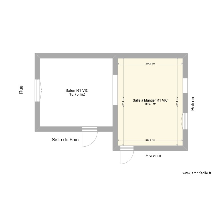 Salon - Salle à Manger R1 - VIC. Plan de 0 pièce et 0 m2