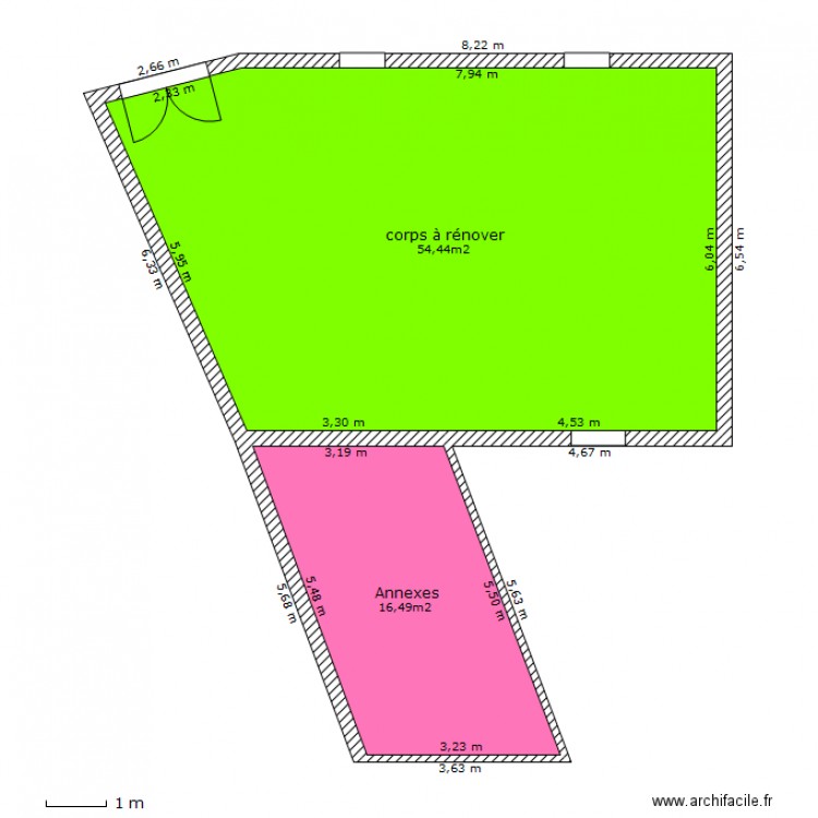 zone de travaux. Plan de 0 pièce et 0 m2