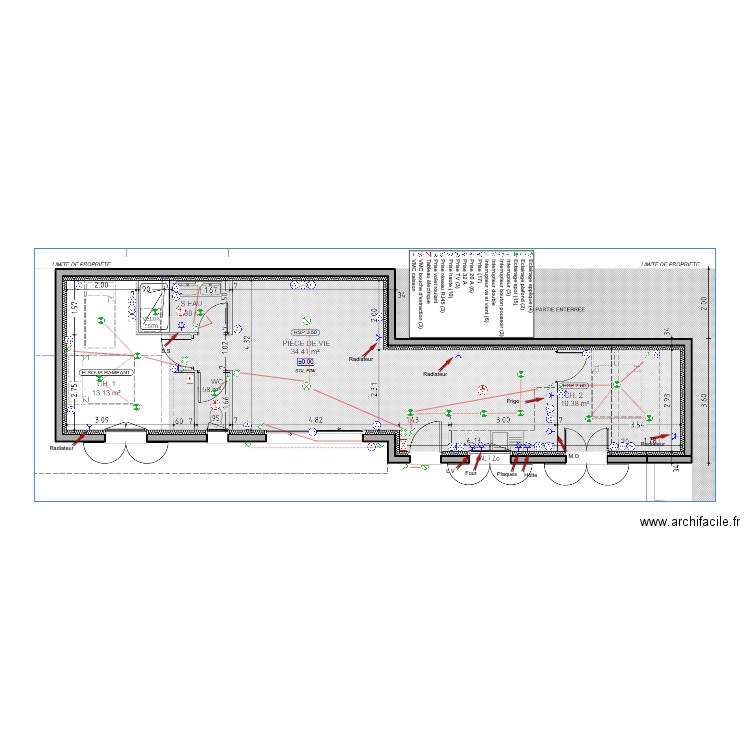 Plan electrique maison location RDC. Plan de 0 pièce et 0 m2