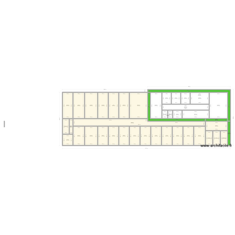 porcherie avec extension. Plan de 42 pièces et 425 m2