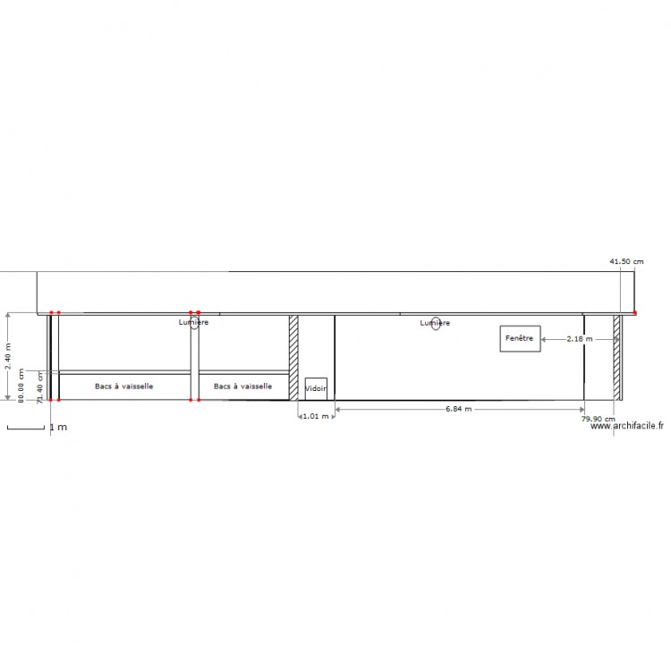 Sanitaire face arrière. Plan de 0 pièce et 0 m2