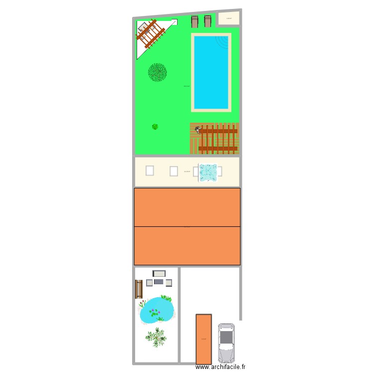 jardin. Plan de 5 pièces et 278 m2