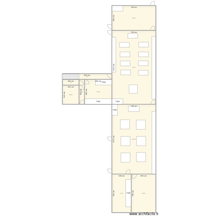 PLAN DE MARCHE EN AVANT LABO. Plan de 10 pièces et 349 m2