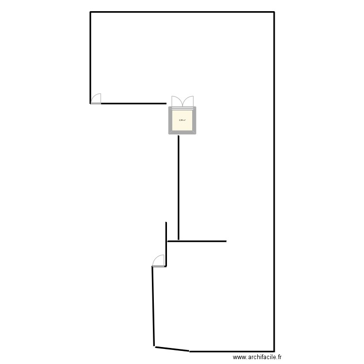 Jardin Etienne. Plan de 1 pièce et 3 m2