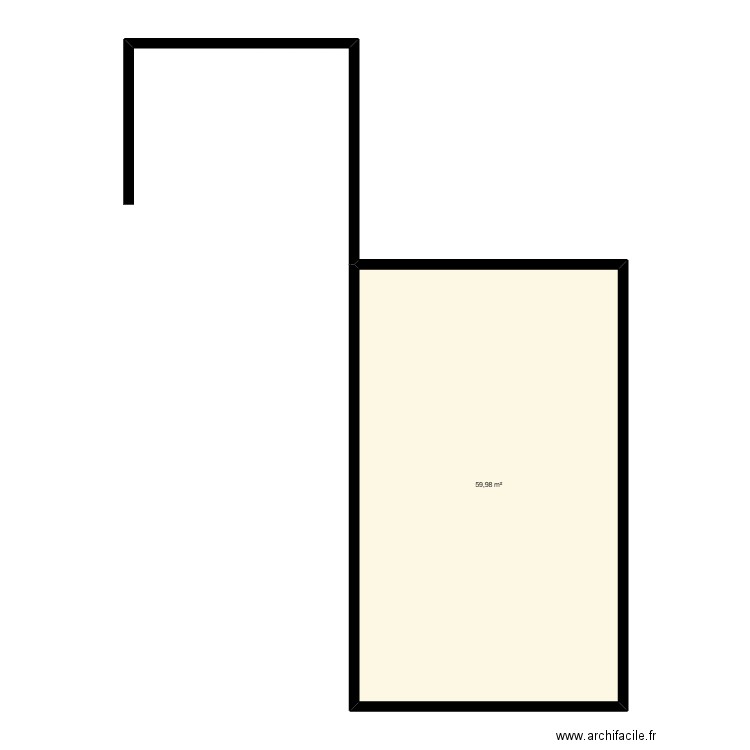 Plan1. Plan de 1 pièce et 60 m2