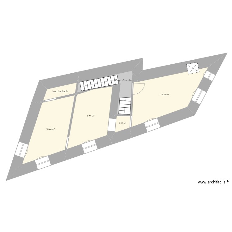 1 ST JEAN - ZLV . Plan de 6 pièces et 41 m2