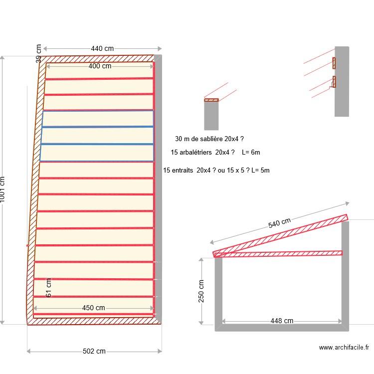 charpente garage. Plan de 0 pièce et 0 m2