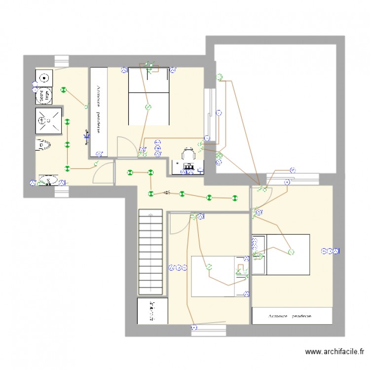 plan electrique etage. Plan de 0 pièce et 0 m2