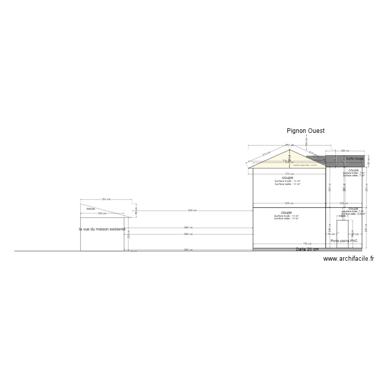 Pignon OUESTT. Plan de 0 pièce et 0 m2