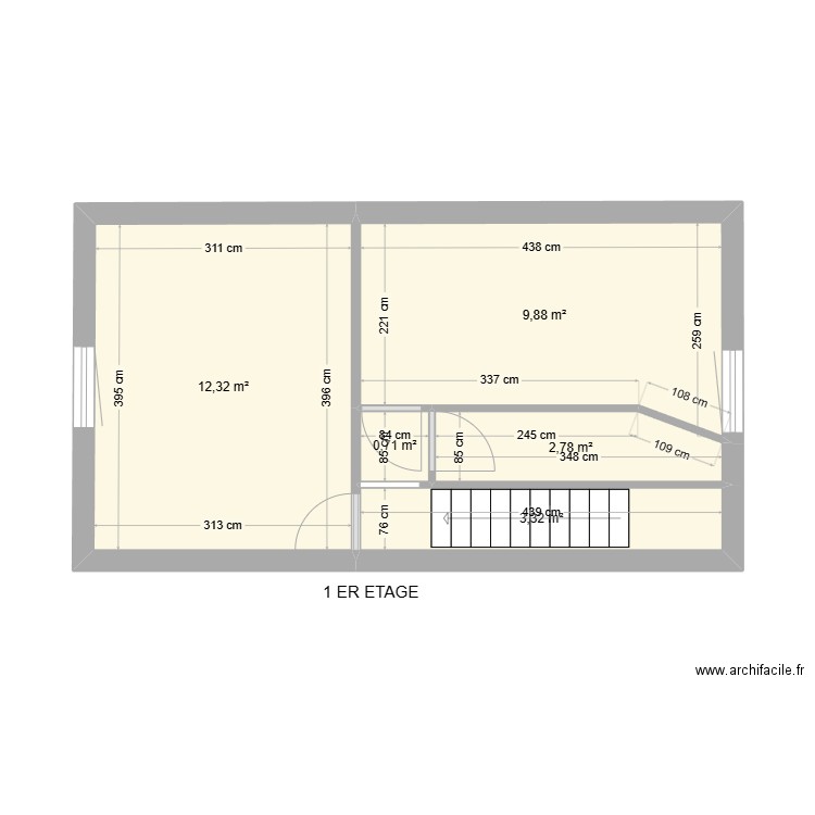 joudreville RDC AVEC MEUBLES. Plan de 13 pièces et 98 m2