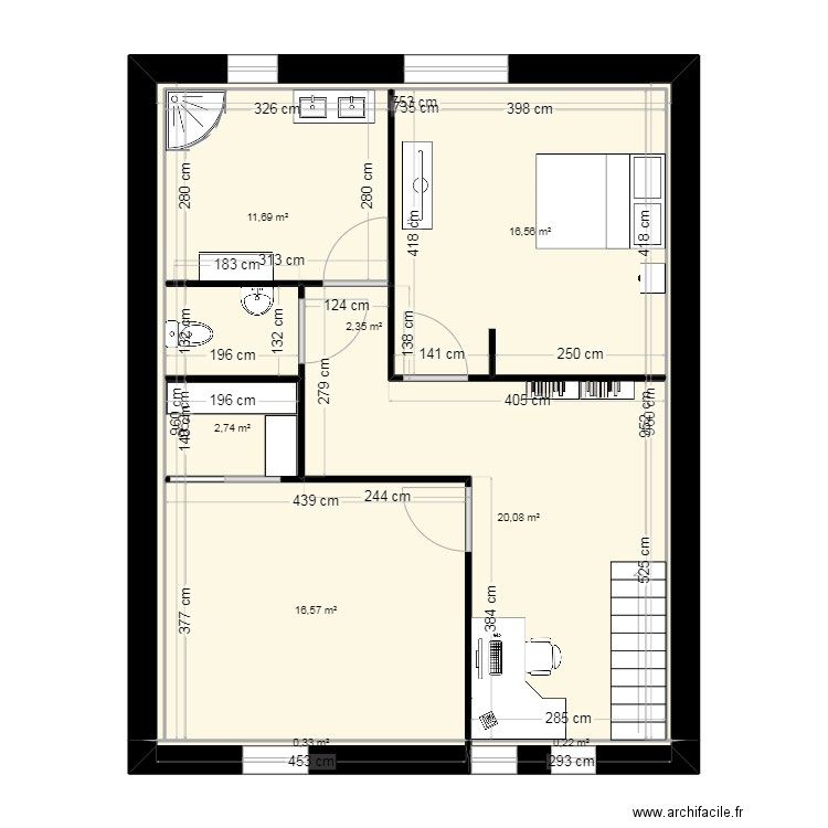 panier 2. Plan de 7 pièces et 71 m2