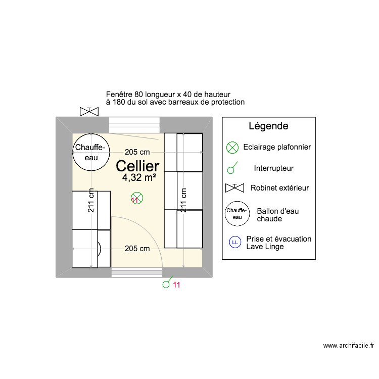 Cellier. Plan de 0 pièce et 0 m2