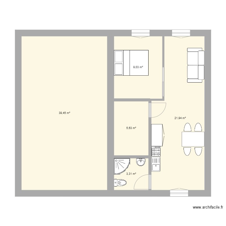 PLAN AULONOYE. Plan de 5 pièces et 79 m2