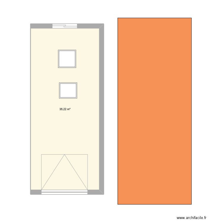 Garage. Plan de 1 pièce et 35 m2