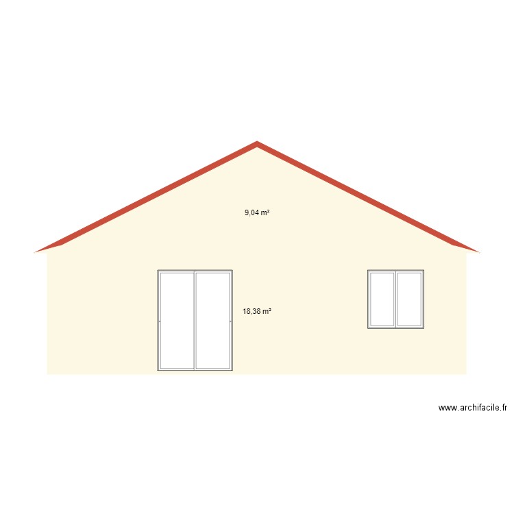 Façade Sud Ouest. Plan de 0 pièce et 0 m2