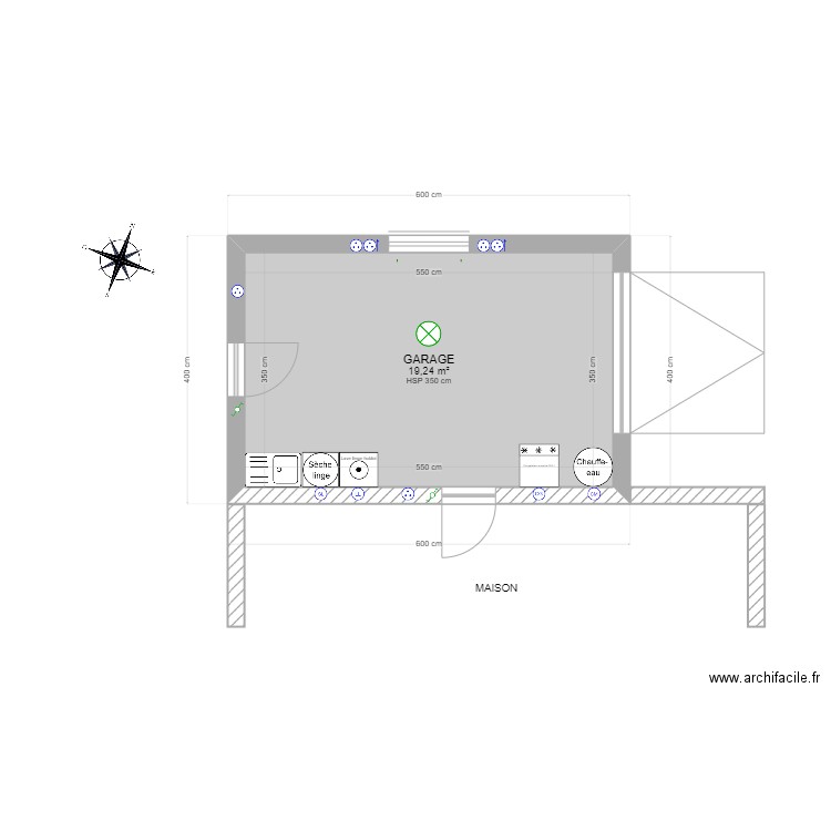 Garage Vue hauteur. Plan de 0 pièce et 0 m2