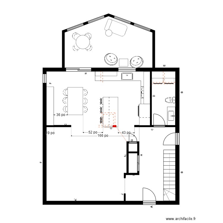 bujold rdch. Plan de 5 pièces et 91 m2