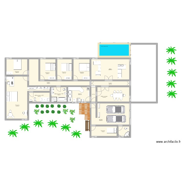 BECEDI 2. Plan de 15 pièces et 198 m2