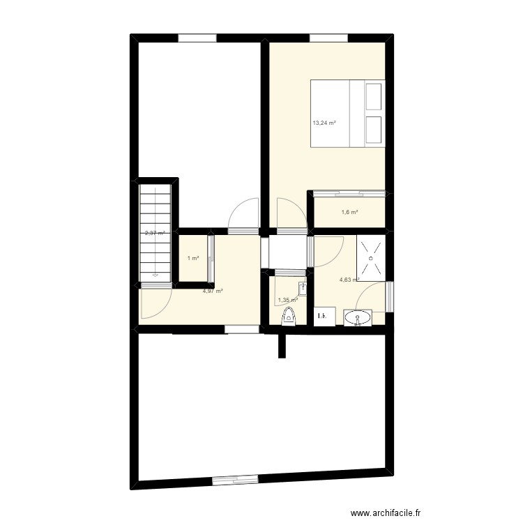 maison justine v1. Plan de 7 pièces et 29 m2