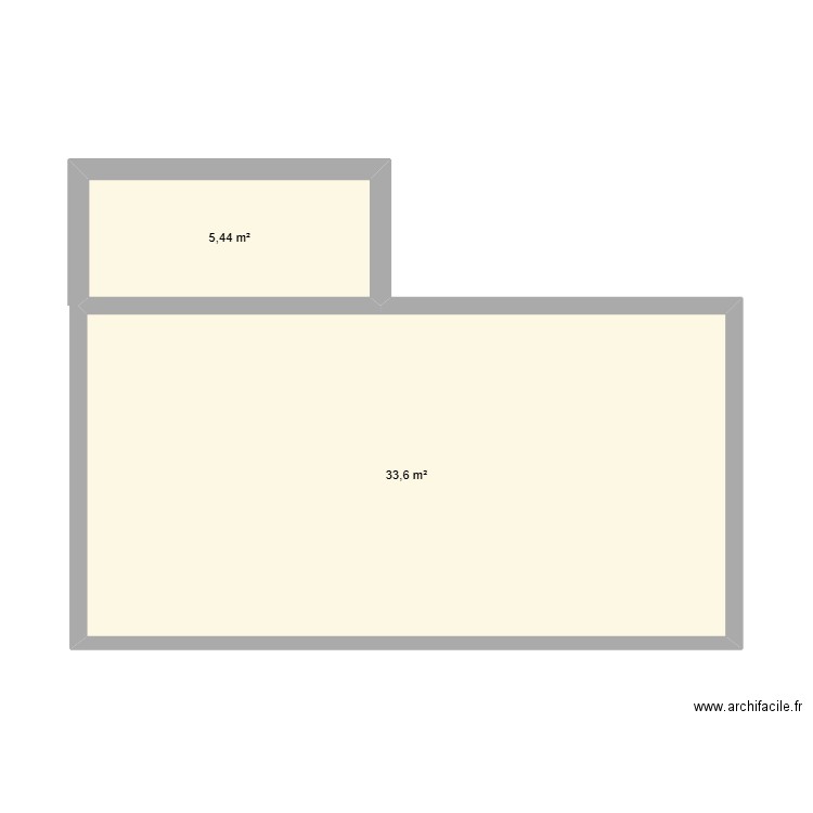 plan maison actuelle. Plan de 2 pièces et 39 m2