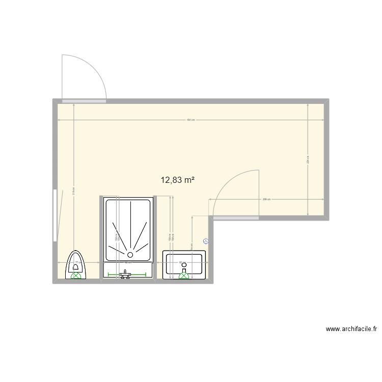 CT-PLAN Entre deux. Plan de 1 pièce et 13 m2