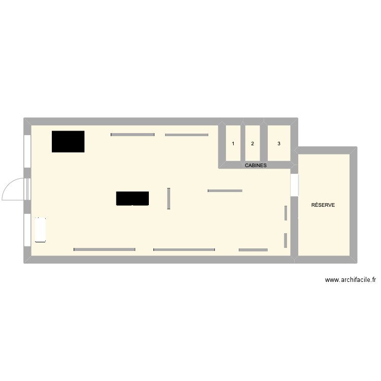 PLAN MAGASIN . Plan de 5 pièces et 51 m2