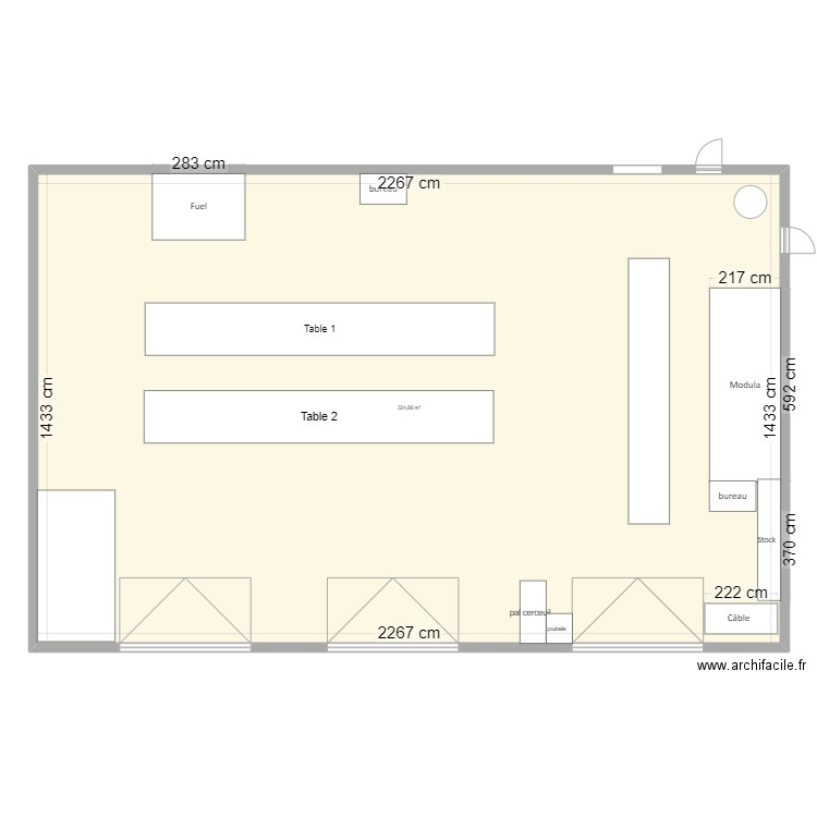 cram. Plan de 1 pièce et 325 m2