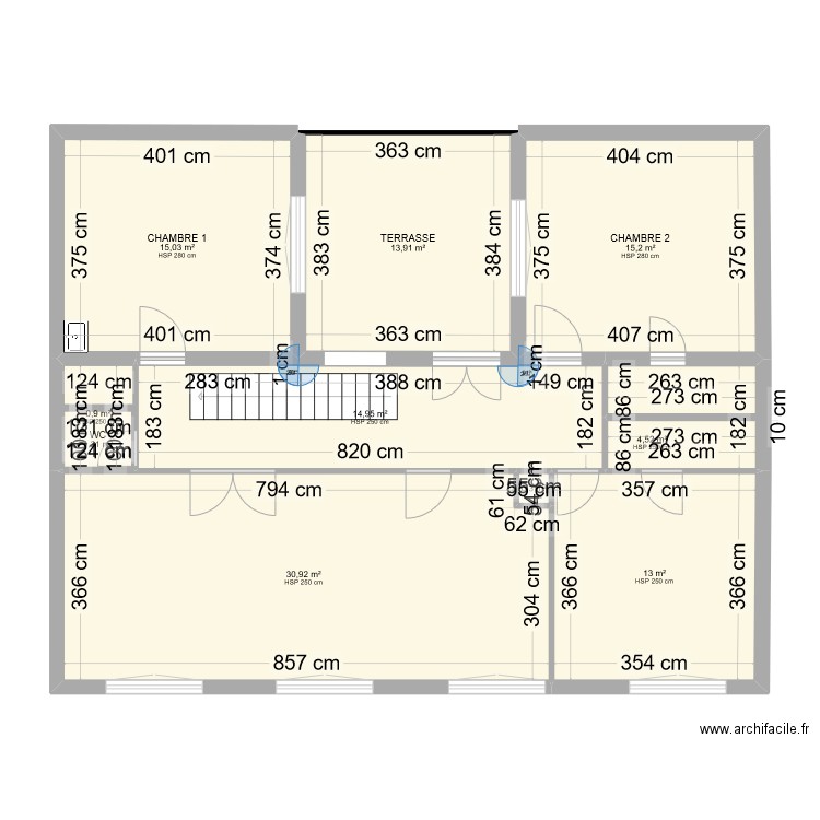 MUSSET. Plan de 17 pièces et 317 m2