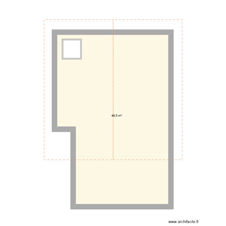 test. Plan de 1 pièce et 47 m2